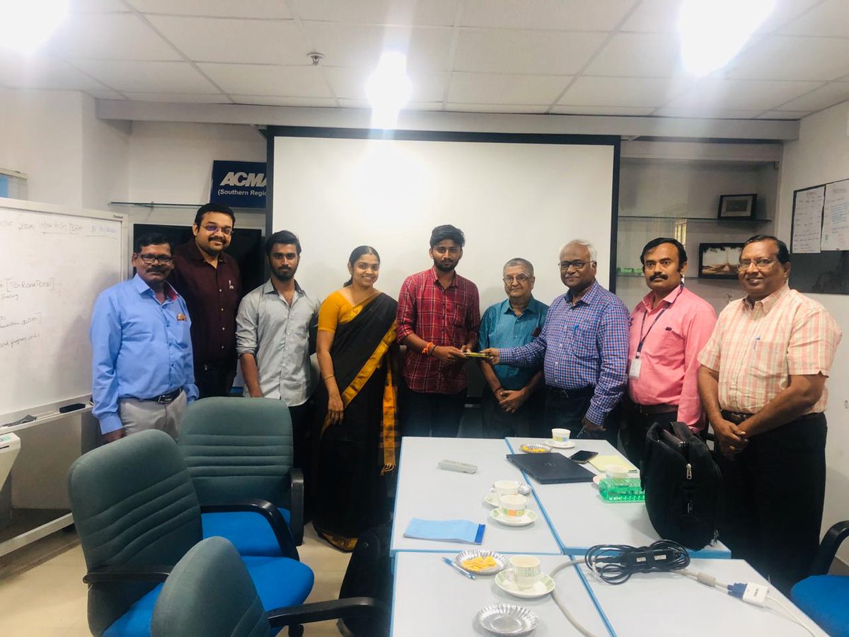 kcgauto's tweet photo. Feed back session for the internship underwent by KCG College of Technology students with these industries.
1. Mega Rubber Technologies
2. Aarihanth Forgings
3. Satyam Auto Components
4. Bright CNC
5. Surf Coat
6. Mahadev Engineering
@ACMA office. #KCGCOLLEGE #internships #ACMA https://t.co/RElsBAQ2hy