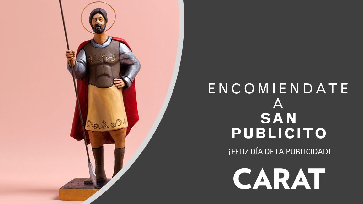 caratesp's tweet photo. Que #SanPublicito nos guíe. ¡Feliz día de la Publicidad!
 #Marketing #Comunicación #Publicidad #FelizDiadelaPublicidad #FelizSanPublicito #DiadelaPublicidad #SanPublicito https://t.co/FRUdMpKg2P
