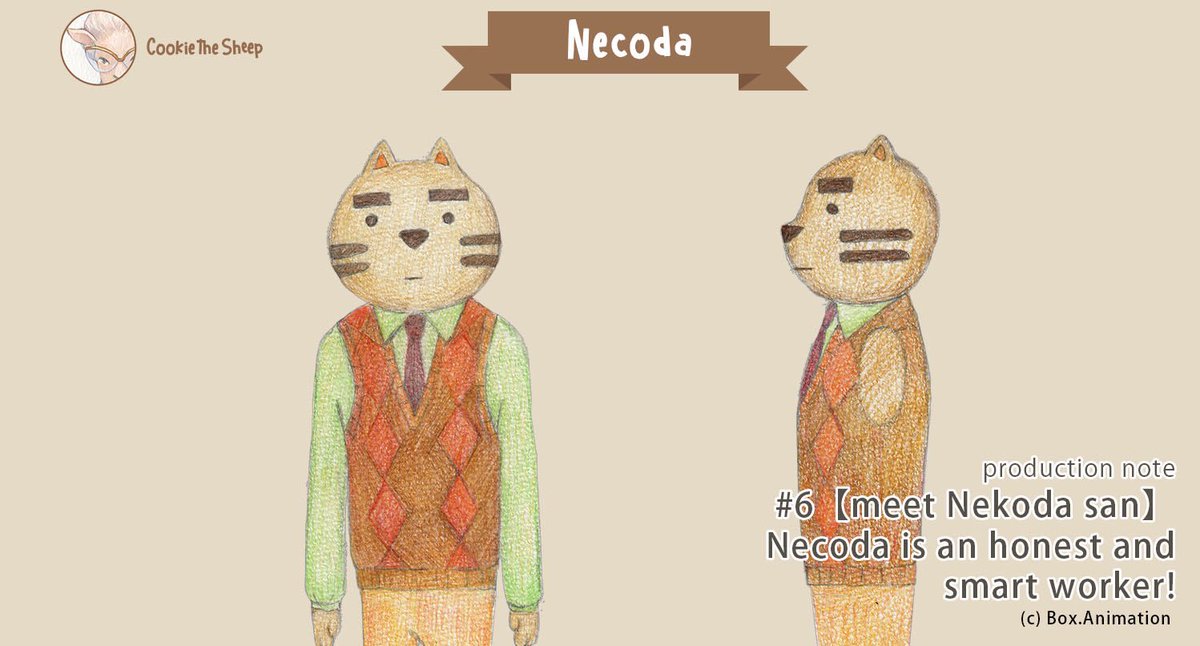 cookiethesheep1's tweet photo. production note
#6【meet Nekoda san】
Necoda is an honest and
smart worker!  #animation #preproduction #indyanimation #conceptart #cookiethesheep https://t.co/UsHEBK4ml6
