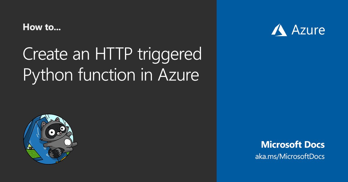 "How to.... Create and HTTP triggered Python function in Azure" is displayed against a grey background.
