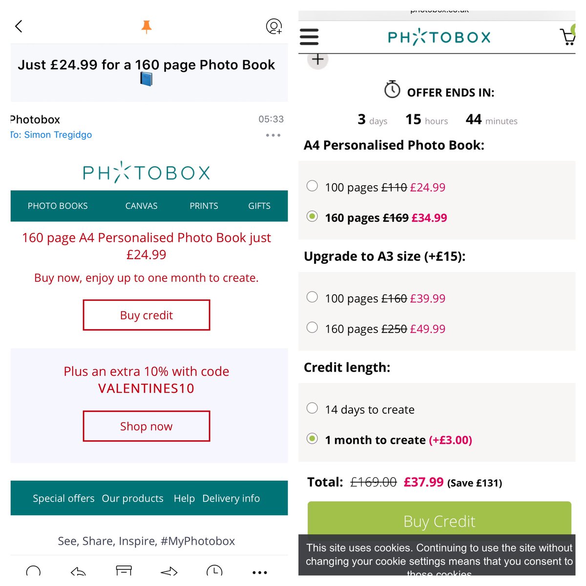 TogTregidgo's tweet photo. Iโm so tired of @Photobox sending clickbait #crapads that are plain false. The number of times Iโve had to get @PhotoBox_Help to sort lies spun by marketing. I complain about it all the time but nothing ever changes. Where should I switch to for #photobooks, #calendars & #cards ? https://t.co/KEqjkF6iEt