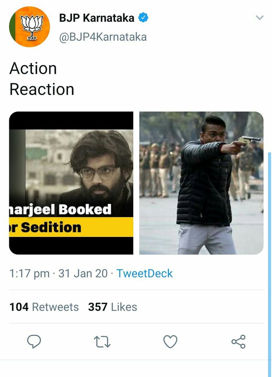 AisiTaisiDemo's tweet image. Here, @BJP4India&apos;s Karnataka handle takes responsibility for the Delhi terrorist. Thanks for this honesty.