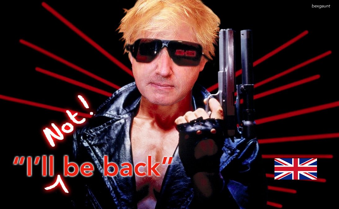 gaunt_nic's tweet photo. #BrexitDay #borris #funpic #illbeback #terminator https://t.co/oSrUBtS61p