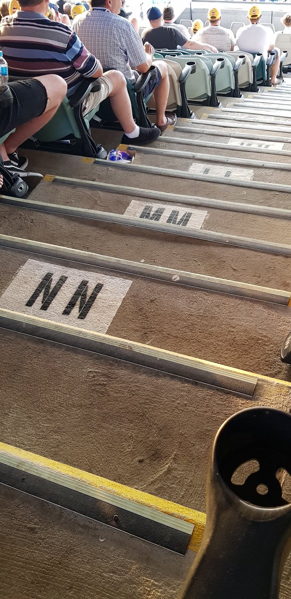 gaps691's tweet photo. @giostadium need to fix this safety strip between rows NN and MM in Bay 26. 3 people have tripped already because it's sticking up. https://t.co/DogiJkZr0O