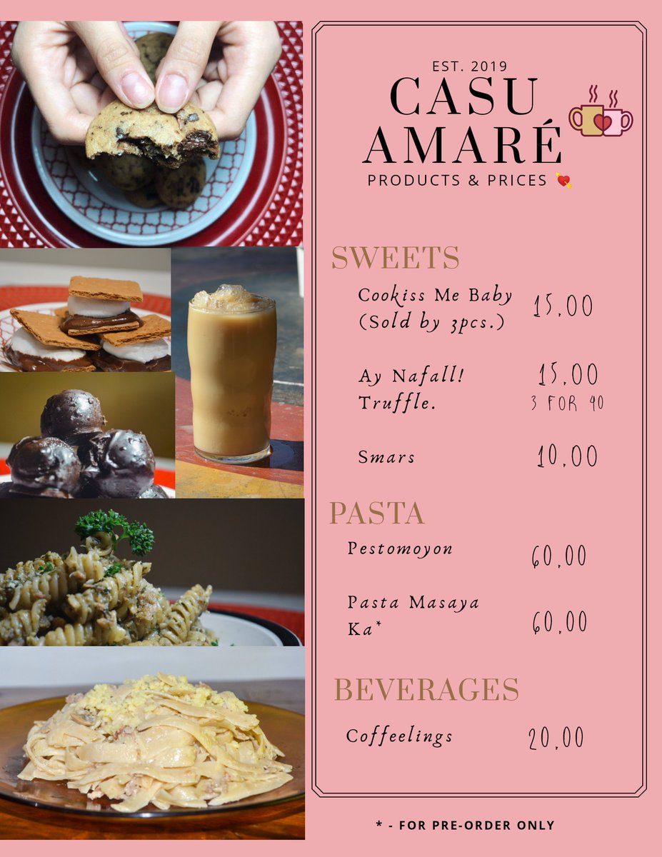 CasuAmare's tweet photo. AND HERE IT IS!!!!
High quality desserts and pasta for low prices!!!!! 💘💘💘💘
#CasuAmaré https://t.co/uzjXQr5A0y