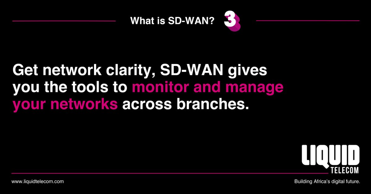 SD-WAN from Liquid Telecom gives you insight into your fibre network performance so that you can optimise and cut costs. Learn more in this white paper: bit.ly/2OysSyE
#IoT #Network #Digital #LiquidTelecomSA #SDWAN