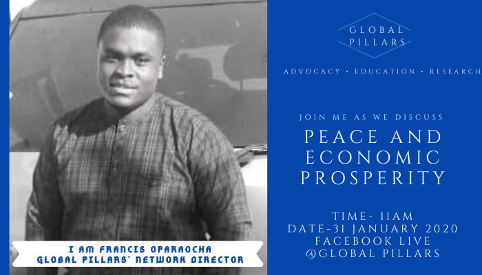 GlobalPillars's tweet photo. Join us today by 11am for a facebook live chat on Peace and Economic Prosperity.
Facebook - https://t.co/DaFpl7oDim

Read our blog https://t.co/OG8WpJ2e7x https://t.co/AMJIKlkmre