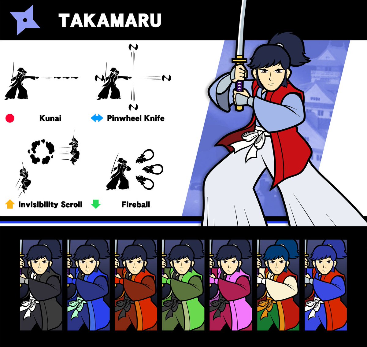 P Fritz It S The Samurai Hero Of The Mysterious Murasame Castle Takamaru He Has Average Speed But His Attacks Are Insanely Fast He Can Also Reflect Projectiles With His Smash Attacks