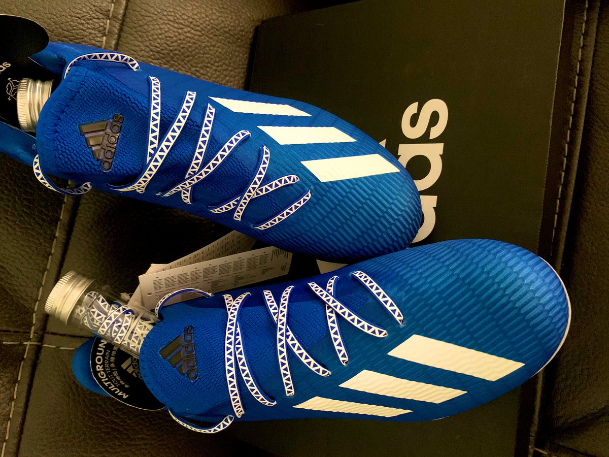 easty182's tweet photo. Thanks @Amo_Customs a nice finish for Adidas 19.3 X Artificial Grass boots one Happy 13th Birthday boy today, another very quick delivery as always @ProD_Soccer #ME2 #theresonlyoneMitchellEastmond #yourhardworkwillpayoff #yourdreamswillcometrue #HappyBirthdaySon @adidasfootball https://t.co/e1zOjzARMX