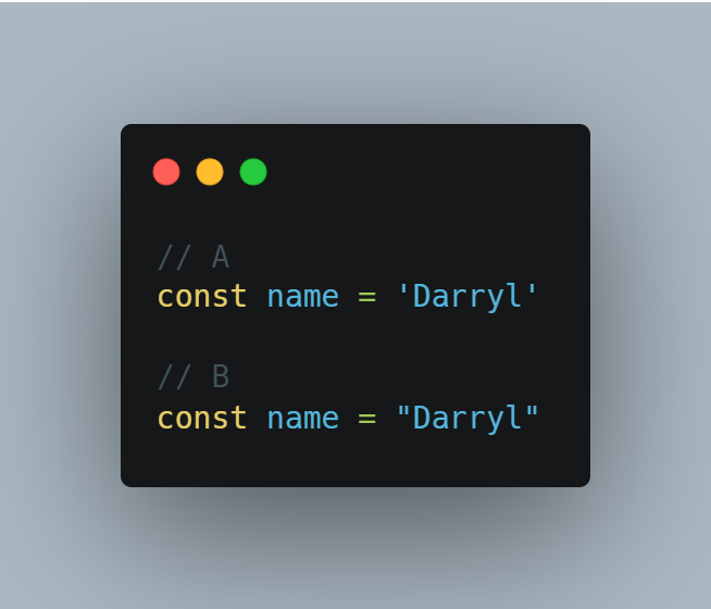 nodejsghana's tweet photo. #Quotes
 
A. Single Quotes
B. Double Quotes

#codingstyleguide #nodejs #nodejsghana #nodejsafrica #getbusy #letsbuild #letscollaborate #letsbecreators https://t.co/vkawR8crvJ