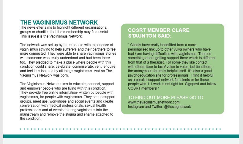 TheVagNetwork's tweet photo. Delighted with our shout out in the latest #COSRT newsletter. Thank you! π https://t.co/CbuIS00UvJ