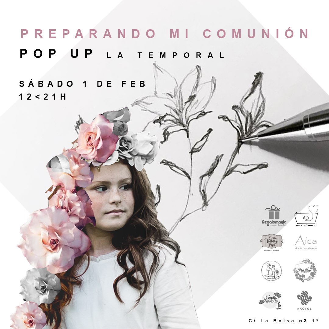 Amupema's tweet photo. Sábado 1 de febrero Pop Up en @LaTemporalMLG  Preparando mi Comunión. Grandes profesionales os ayudarán con cada detalle para ese día tan especial. #eventos https://t.co/QvGsn1ZXHP