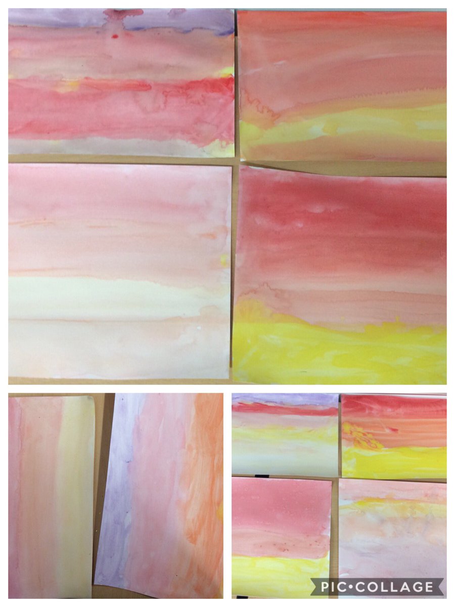 MissProudman's tweet photo. Yesterday, we learnt about the Blitz and used paint for a wash. Next week, we will add the silhouettes to our artwork. #PGCE #SEND #WW2 https://t.co/4aRiTnupFC