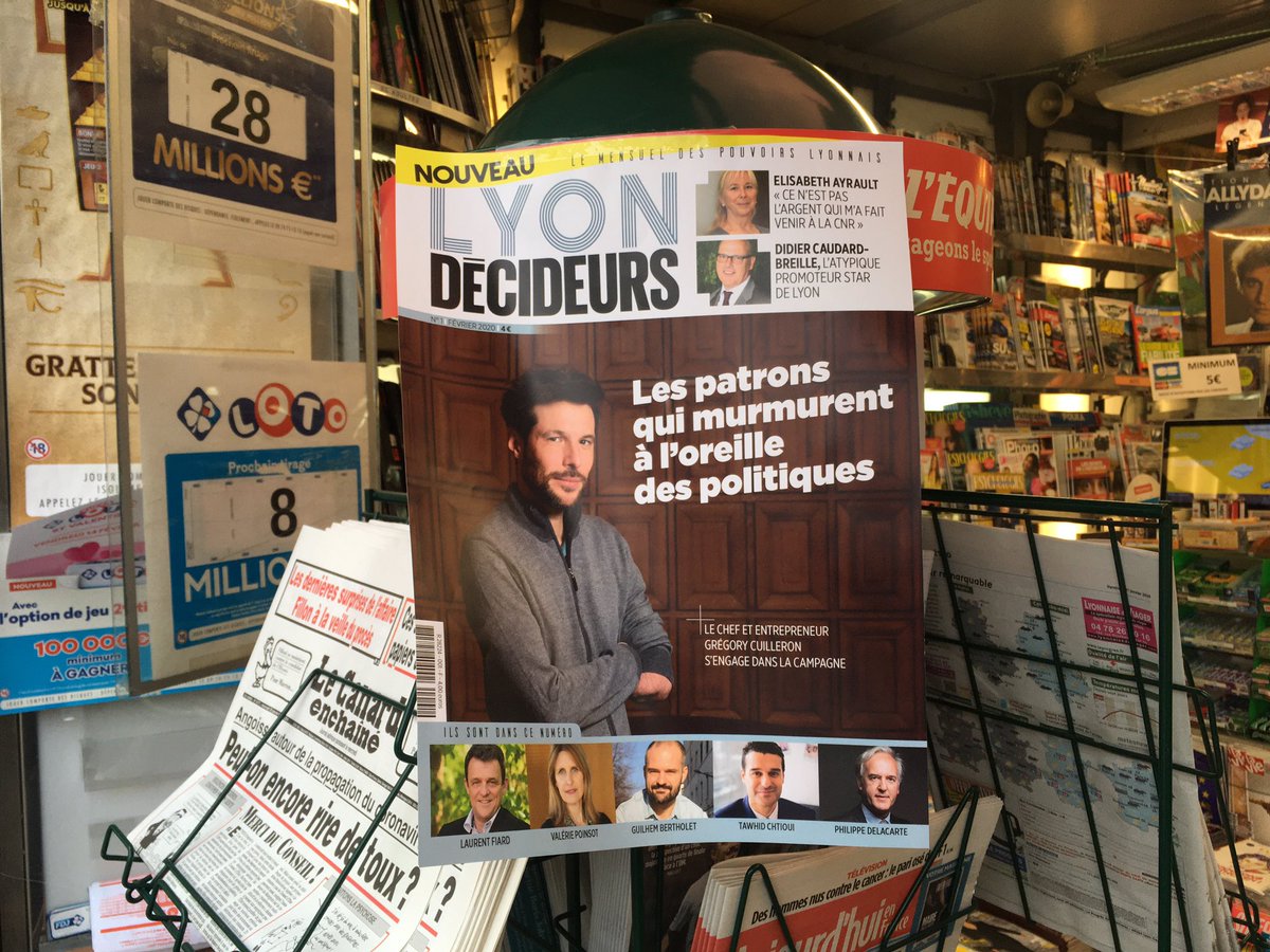 JpVacher's tweet photo. C’est parti pour @LyonDecideurs ce matin, en kiosque dans la métropole lyonnaise. 68 pages consacrées aux #décideur.e.s, bcp d’infos, des indiscrets, un dossier sur les patrons qui s’engagent aux élections, portraits, start up, exclusivités cc @fsapy @vlonchampt @MaxFeuillet https://t.co/9UfegNtt0I