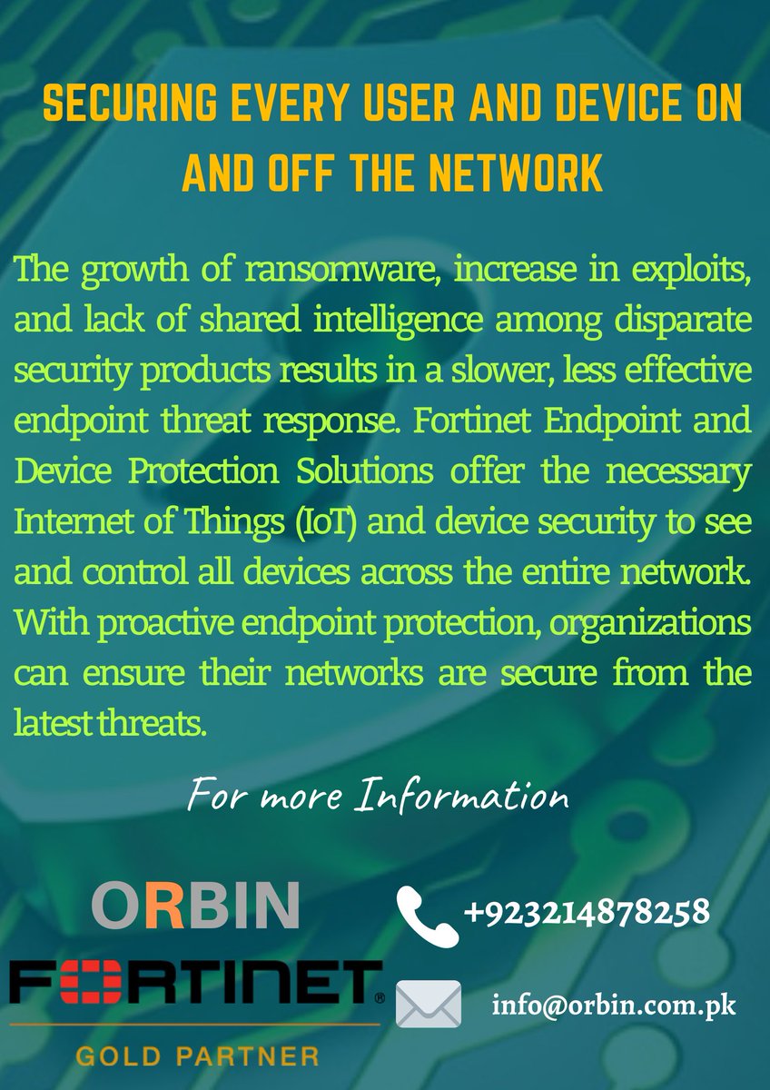 OrbinNetworks's tweet photo. #Orbin #Fortinetgoldpartner #Fortinet #FortiGuardLabs #FabricReady #SecurityFabric #FortinetLife #Pakistan #oneandonly #cybersecurity #security #cyberattack #cybercrime
@Fortinet @FortinetPartner https://t.co/Ckuwv22z0r