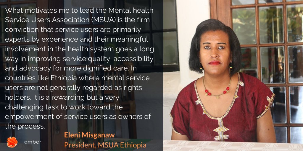 What motivates people to work in grassroots mental health? 

Kicking off our 2020 #EmberStories, that's the question we're asking our new partners. For <a href="/EleniMisganaw/">Eleni Misganaw</a> it's about giving people with lived experience of mental health issues a say in how services are designed and run