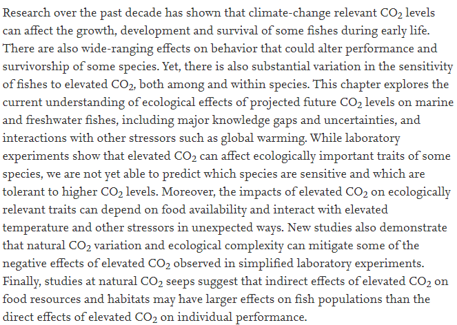Fish Physiology is 50 years old!

DL this new article for next 50 days from our newest volume: bit.ly/38VxFCK

Ecological effects of elevated CO2 on marine and freshwater fishes

Authored by Philip Munday, <a href="/mdjarrold/">Michael D Jarrold</a> &amp; Ivan Nagelkerken 

#CO2 #fish #ecology
