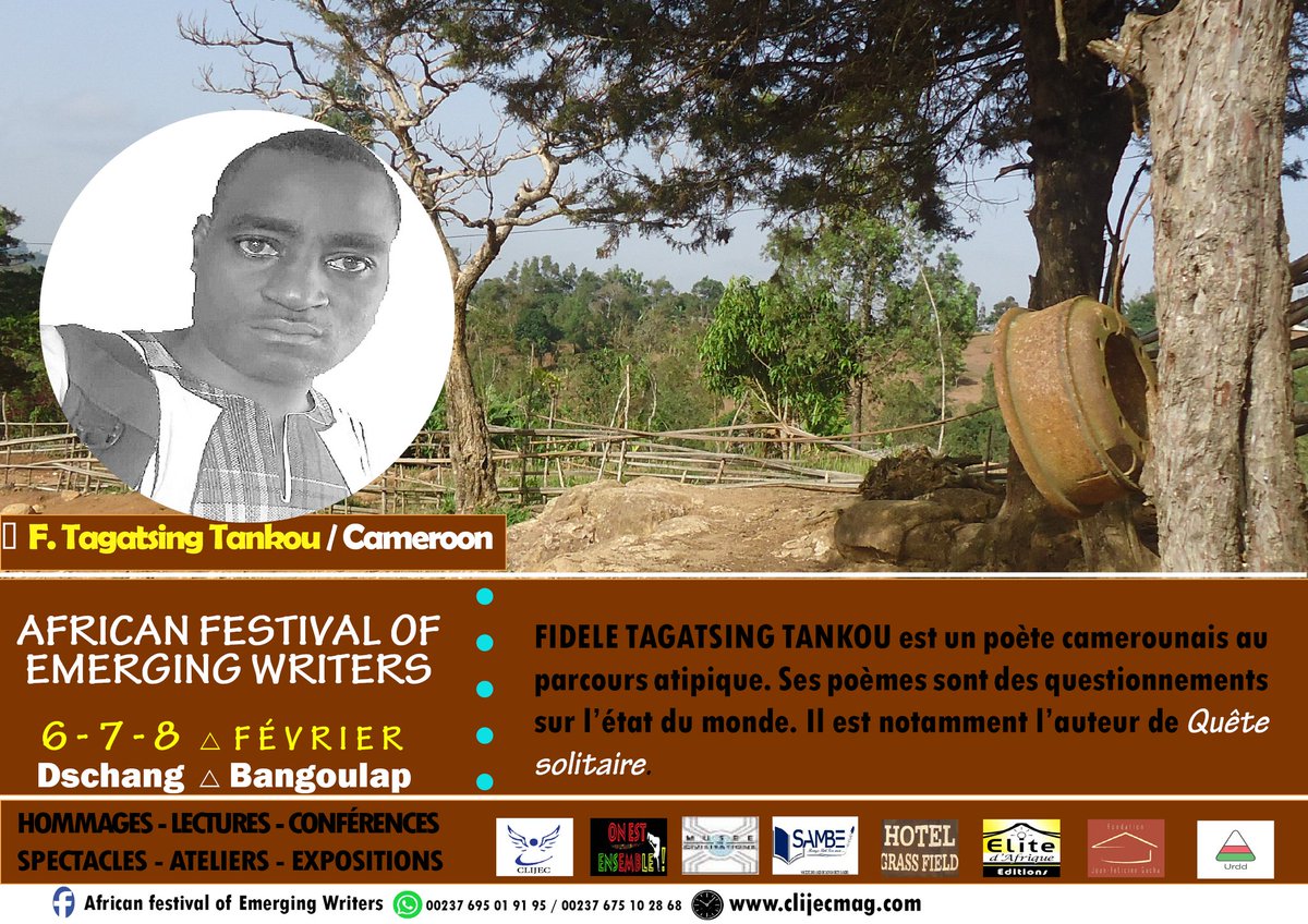 AfricanEmerging's tweet photo. FESTAE GUEST 2020

Meet Fidèle Tagatsing Tankou the poet, at the Festival this year ! 

#Festae2020 https://t.co/CQP2u8ZSFz