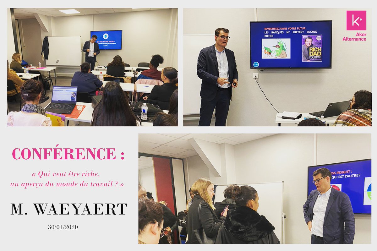 Akor_Alternance's tweet photo. Nous remercions M. WAEYAERT pour son intervention auprès de nos étudiants de 1ére année BTS SAM sous le thème : " Qui veut être riche, un aperçu du monde du travail ? "
#teamakor #deepnature #conference #BtsSam #akoralternance https://t.co/uBxLilMf5m