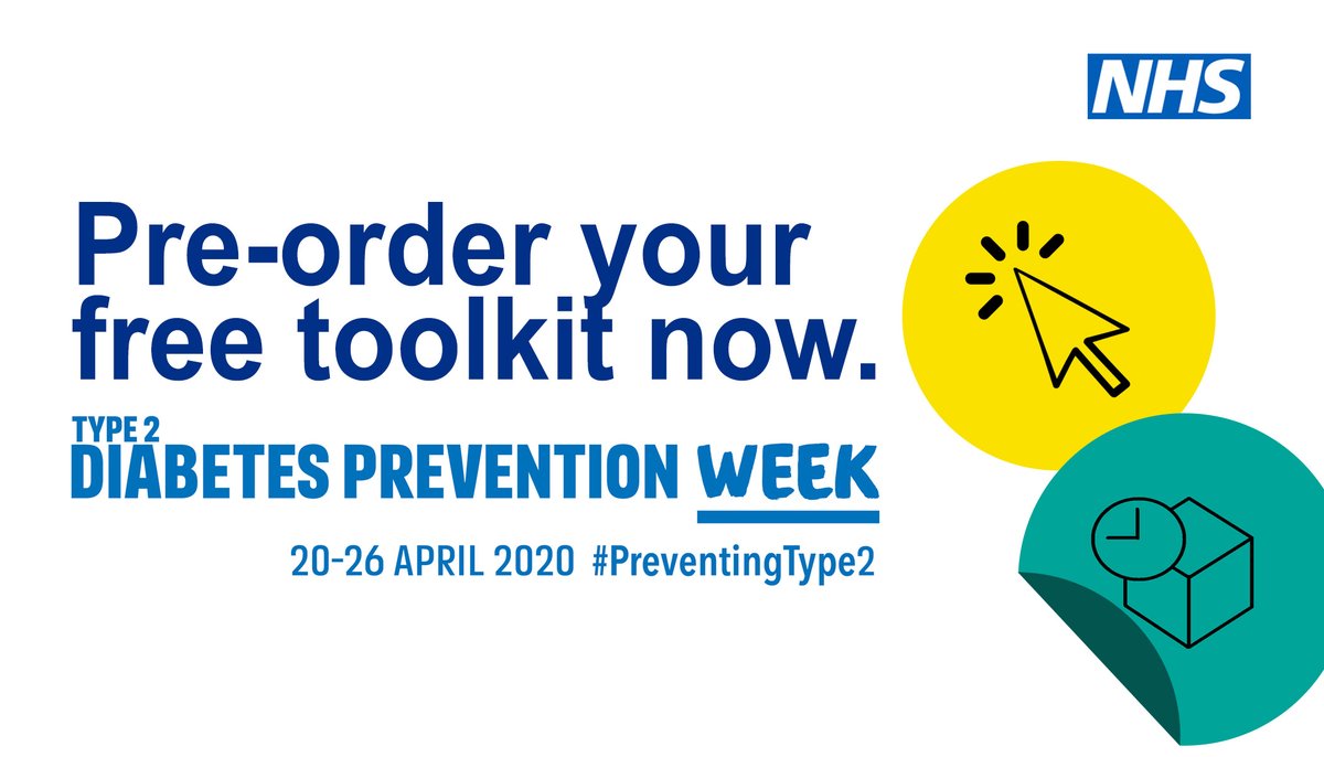 NHSNEY's tweet photo. Type 2 Diabetes Prevention Week will take place on 20-26 April 2020 – and you can pre-order your FREE toolkits, which include everything you need to raise awareness of Type 2 diabetes prevention, now at https://t.co/X57FRiQtvA! #PreventingType2 https://t.co/pr8DgRW9QG