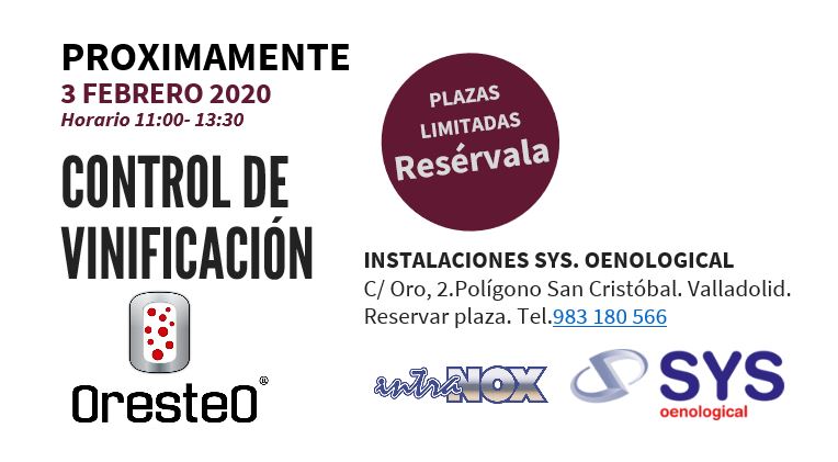 intranox's tweet photo. Este lunes 3 de febrero, jornada ORESTEO, control de vinificación e innovación enológica en Valladolid.  @ORESTEO3 #INTRANOX SYSoenological https://t.co/A0OrvtzbzZ