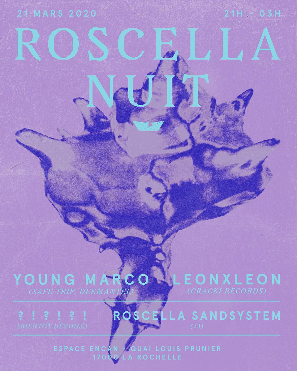 RoscellaBay's tweet photo. Roscella Bay célèbre son 6ème anniversaire Samedi 21 Mars à L'Espace Encan ! Une belle fête en prévision avec @youngmarco2600 (Dekmantel), @leonxleonmusic (Cracki Records) et un secret guest dévoilé Lundi ;)
+ d'infos : https://t.co/mZUGqMdYI0

#roscellanuit #roscellabay #6ans https://t.co/iQpJv2sdaR