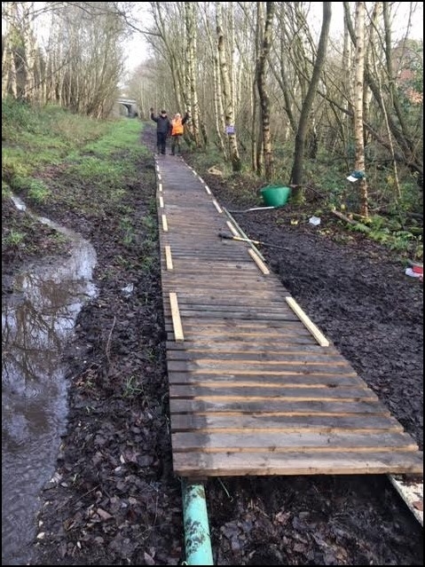 The temporary boardwalk is now in place between Smithy's and Curlew Drive