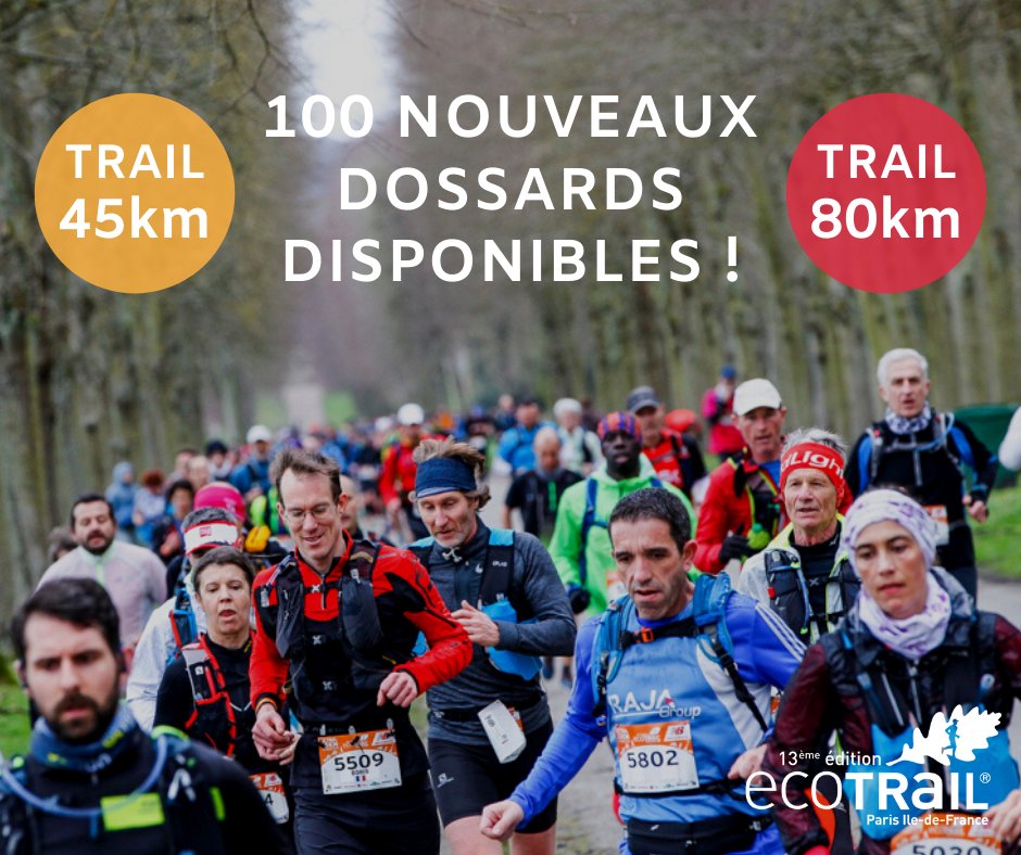 🎉 YOUPI 🎉
Suite à une forte demande, nous avons remis 100 dossards à disposition pour le 45 km et pour le 80 km 🎉
Les sentiers empruntés et notre organisation le permettant, c'est à vous de jouer 👉 paris.ecotrail.com
#EcoTrail #EcoTrailParis #trail #running #trailrunning