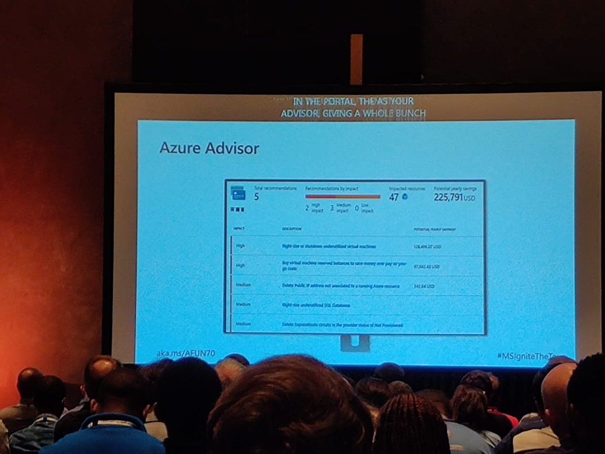 MMCRSA's tweet photo. Azure Adviser now has the capabilities to assess an existing Azure environment to provide cost saving recommendations.

#MSIgniteTheTour https://t.co/b5WuFba6gr
