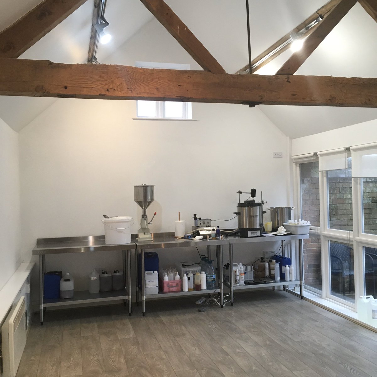 janescrivner's tweet photo. Super expanded (but still bespoke, handmade and bijou) production kitchen is settling in nicely too. Next stop my office and we are on full steam ahead! #biggerspace #pourmore #handmade #handsourced #smallbatch #slightlybiggersmallbatch https://t.co/6239JvZCqI