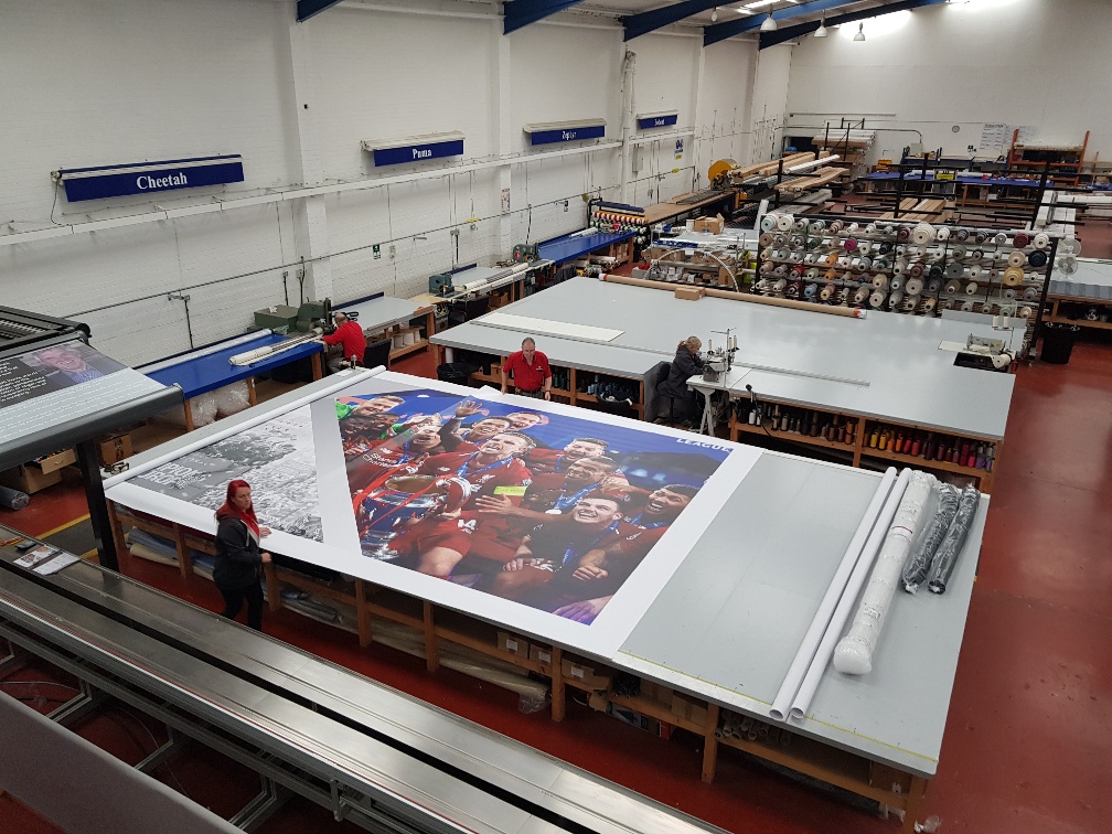 JRBlinds's tweet photo. Beginning our next project for our friends @ Liverpool Football Club - BOOM!! #bespokerollerblinds #digitalsignage #1860 #manufacturing #branding https://t.co/xJKQYYCGCu