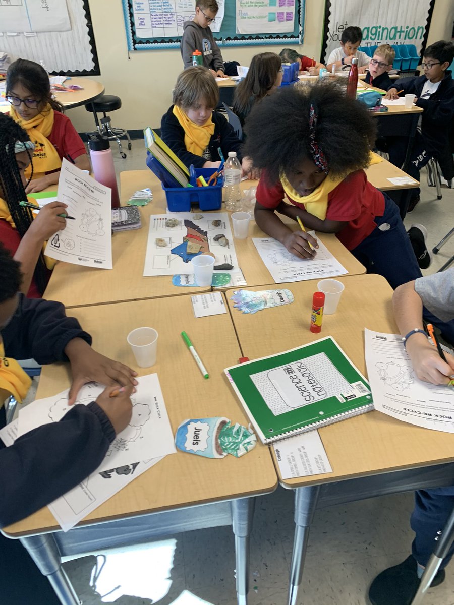 mrsmooneys4th's tweet photo. It’s #NationalSchoolChoiceWeek and my students are proud to be @CabarrusCharter!  Ss collaborated on authentic learning opportunities to determine how rocks in NC differ throughout the state’s three regions.  Finished with an edible rock cycle. @KimS_White @CabaPrincipal https://t.co/Xk75P50jx2