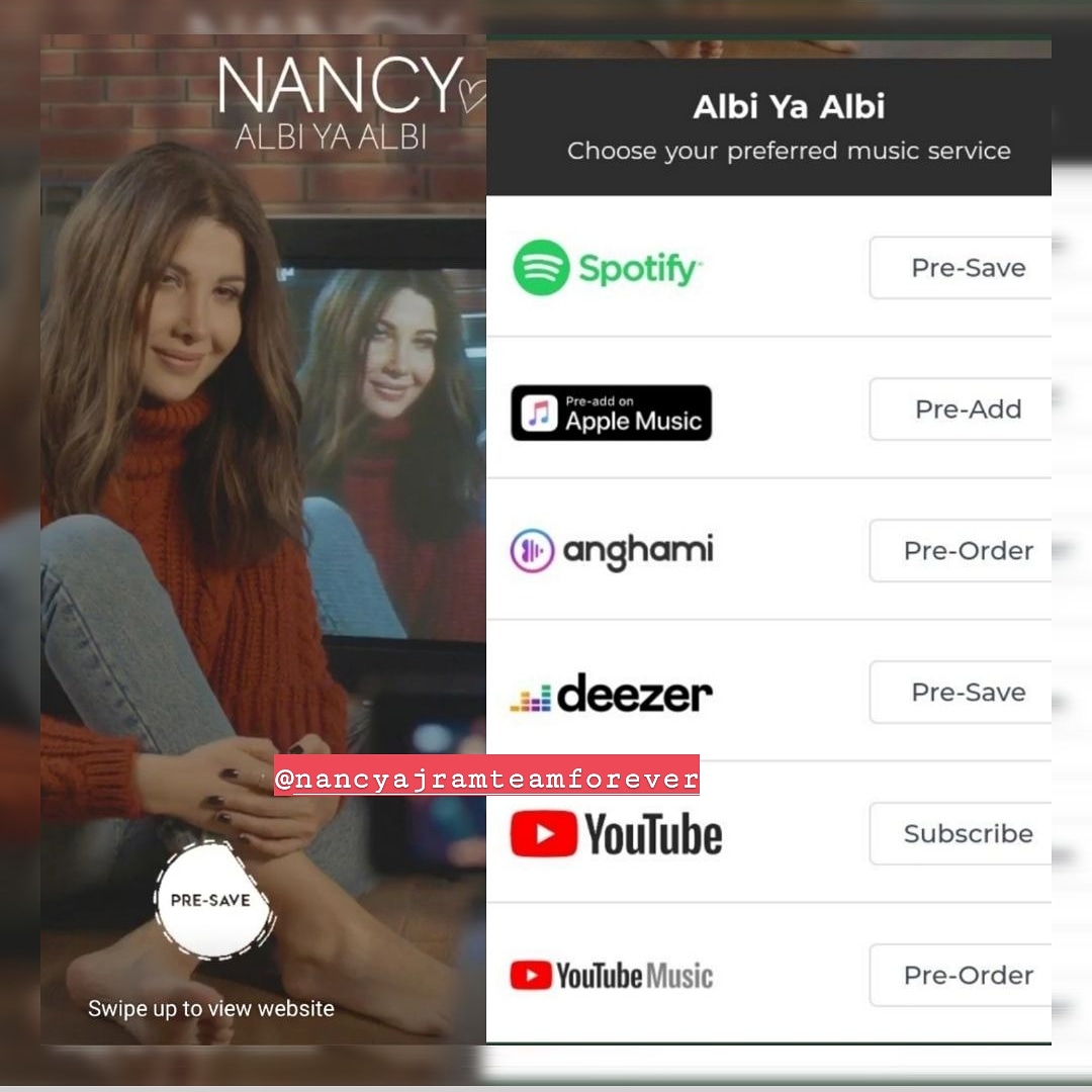 Teamnancyajram4's tweet photo. ุงุบููู #ููุจู_ูุง_ููุจู ุฑุญ ุชูุฒู ุงูููู
ุงูุณุงุนู 4 ููุนูุง ุงูุณูุดูุงู ู
ูุฏูุง #NancyIsback
๐๐ฅ
Today at 4pm will be out the #NEWSONG #ALBIYAALBI in Queens #NancyAjrams official Socialmedia @YouTube @anghami @AppleMusic
preorder & be 1rst to listen @NancyAjram https://t.co/kYF3CGYKcU https://t.co/8o0jSOpNgh