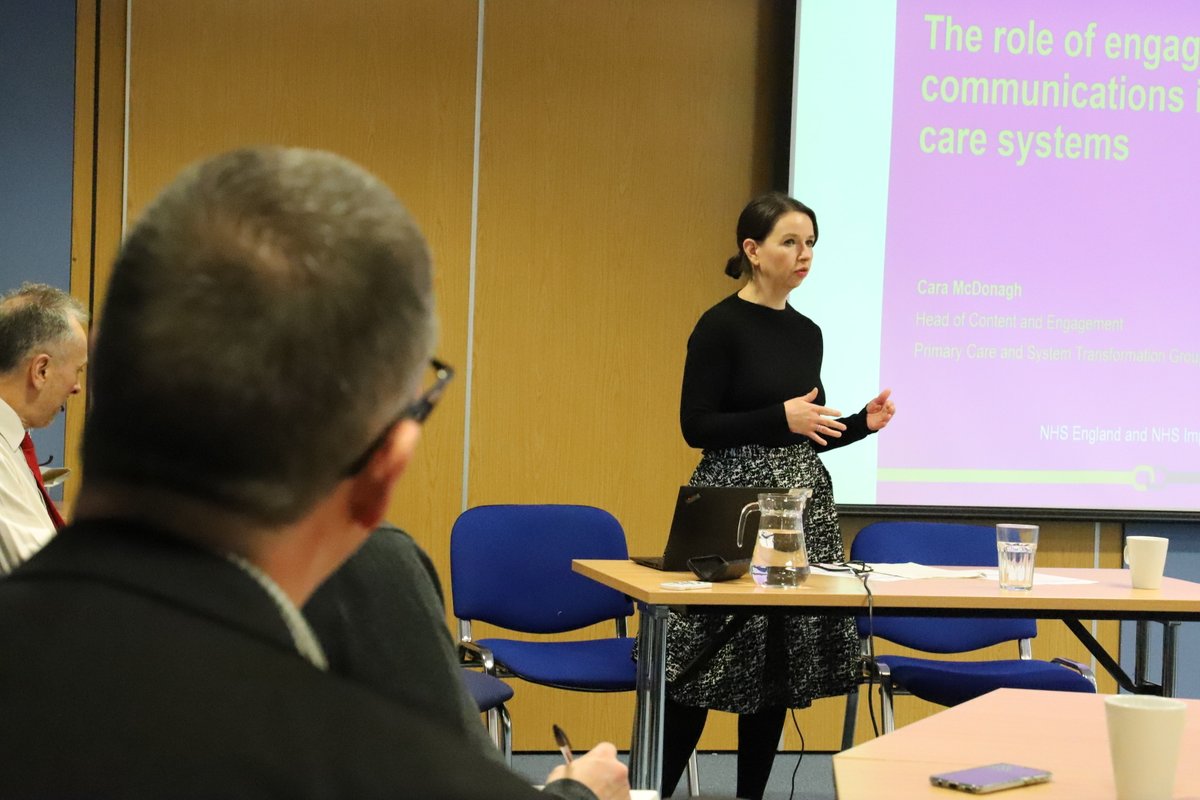 NHSSW's tweet photo. Cara McDonagh, @NHSEngland Head of Content and Engagement shares with us a national view on system-wide communications and engagement for STPs and ICSs. #NHSCommsSW #NHScomms https://t.co/3Z3ze2M6GB