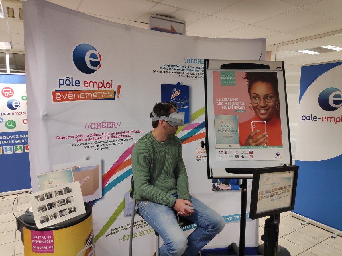 Fantom645's tweet photo. @poleemploi_NA à st jean de Luz découverte des métiers avec la réalité virtuelle. Une expérience immersive. https://t.co/OfMDvciEAR