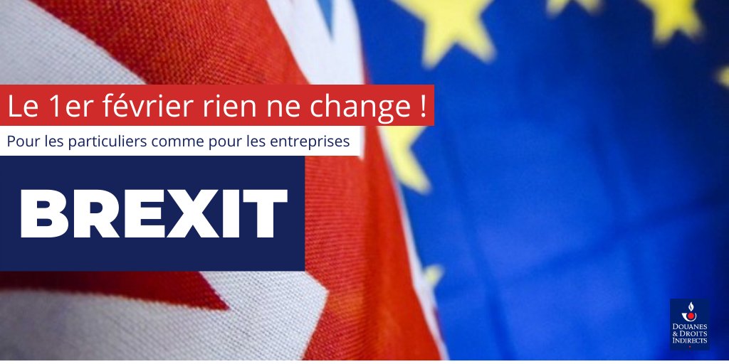 douane_france's tweet photo. #BrexitDay Au 1er février, rien ne change pour les particuliers comme pour les #entreprises ! Durant la période de transition qui s'ouvre, le Royaume-Uni continuera à respecter l'ensemble des règles européennes et conservera l'accès au marché intérieur 
👉 https://t.co/TejPojz6NR https://t.co/onm7O92wpb