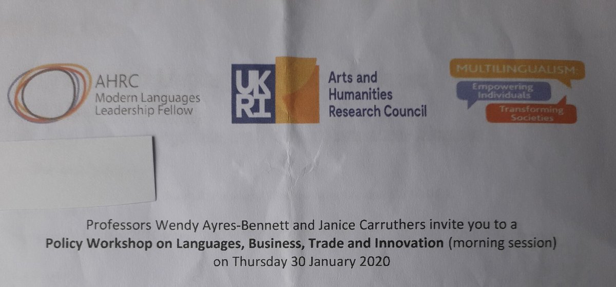 SaturdayUk's tweet image. Attended very interesting #LanguagePolicy Workshop yesterday &apos;Languages, Business, Trade and Innovation&apos;. Made point that #communitylanguages could represent valuable resource for urgently needed language competencies in business and trade. @SupplementaryEd