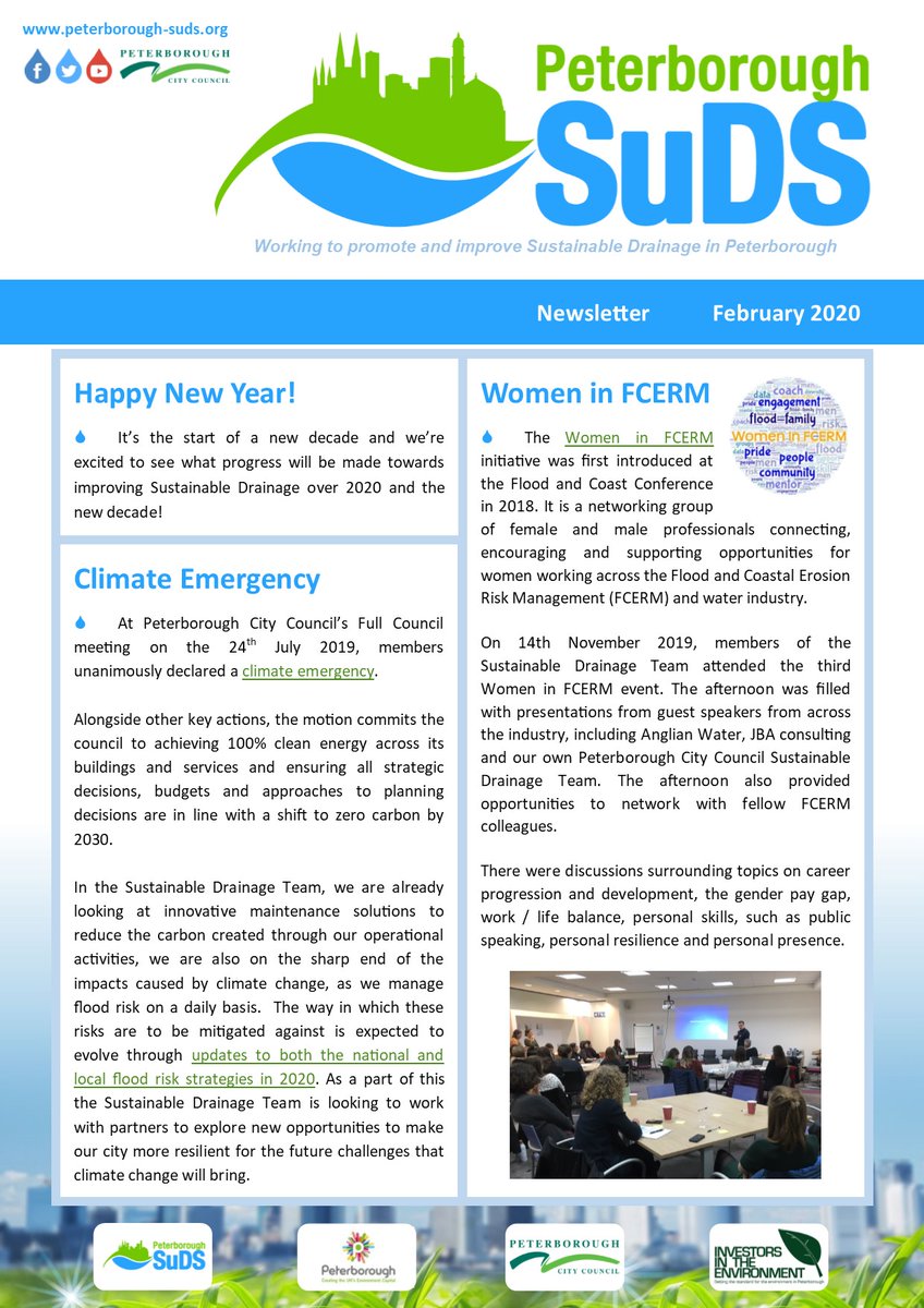 PCC_SuDS's tweet photo. Check out the latest edition of our Peterborough SuDS newsletter!
You can find this edition and previous editions on our website; https://t.co/XM27kdPqXc
@SustainablePECT @PeterboroughCC @WomenInFCERM @AuthoritySuds @FloodexUK https://t.co/29s3z4HKGt