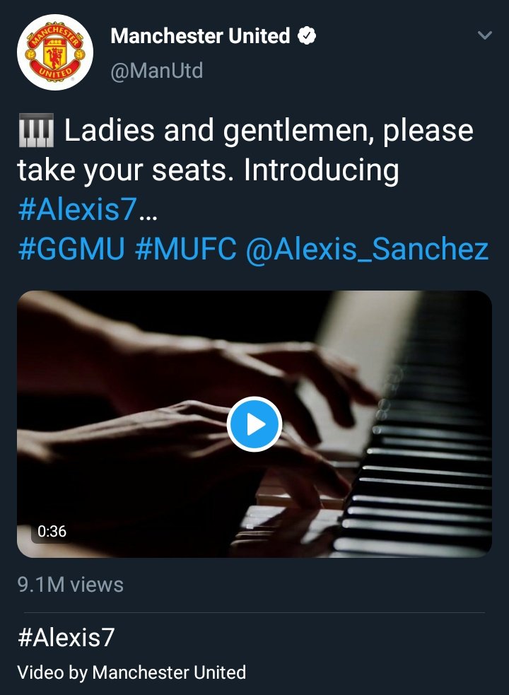 Stifmeister_007's tweet photo. The Bruno Fernandes unveiling video still falls short of the G.O.A.T of all unveilings.
"🎹 Ladies and gentlemen, please take your seats. Introducing #Alexis7 is in concert ....."
Man United .. Respect .. I doff my hat https://t.co/O5KquAq4l9