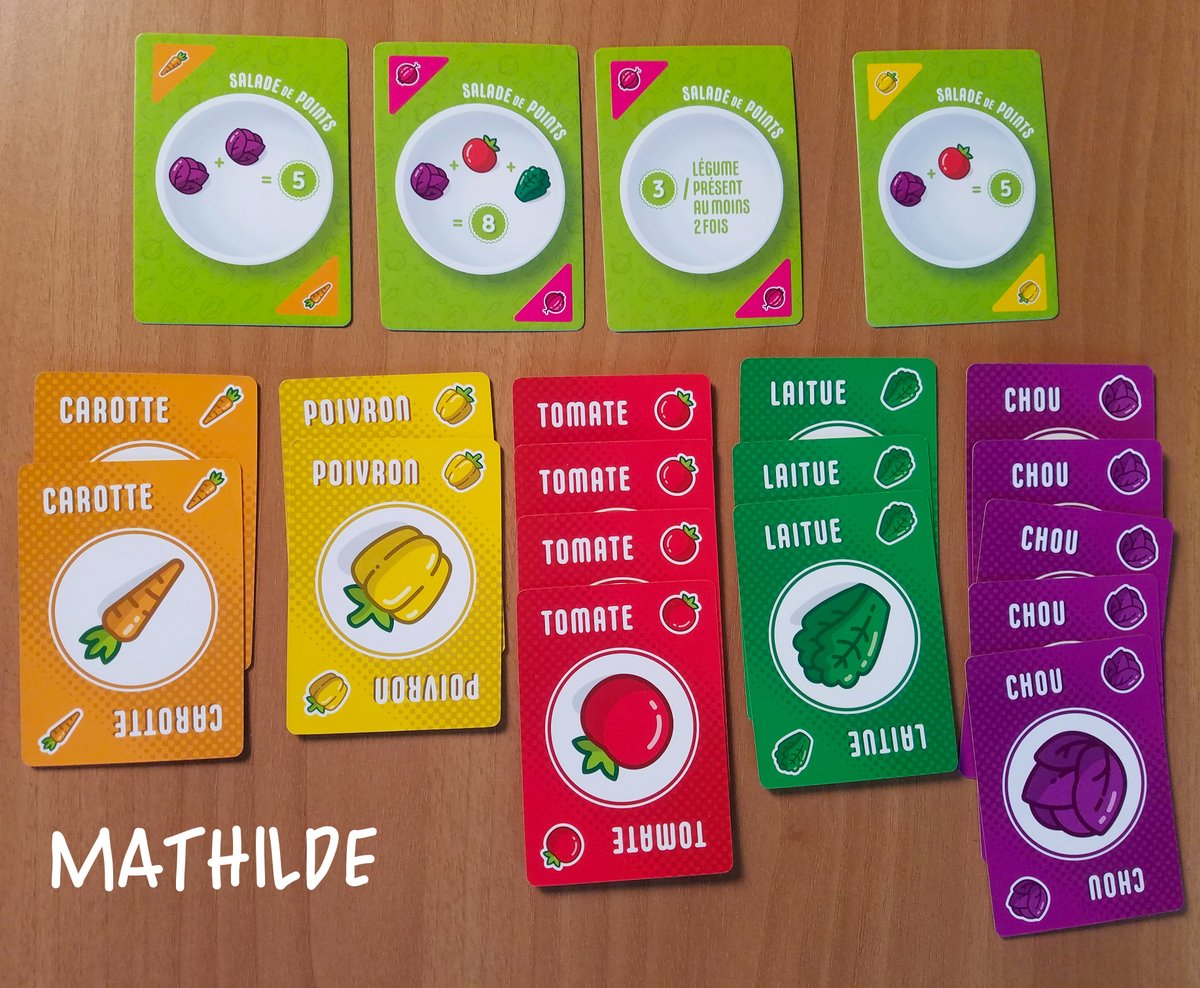 Gigamic's tweet photo. Pour vous aider, voilà des gros plans sur les mains de chacune des joueuses et sur la mise en place dont dispose Mathilde pour réaliser son action.
Le/la premier(e) avec la bonne réponse, repartira avec son exemplaire du jeu #Salade2points !
Bonne chance à toutes et tous ! 🥳 https://t.co/jIi2RaKPoy