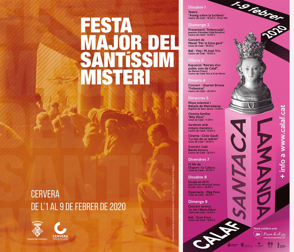 SomSegarra's tweet photo. Sense plans per al cap de setmana? Festa major a #Cervera i #Calaf, Sta Àgueda a #Torà, Aplec a #ElFonoll, BTT a #Guissona i Exposicions
@lasegarra @aralleida @paeriacervera @AJGuissona @AjuntamentCalaf @AjuntamentTora @loCarranquer @CERCLEsegre ℹ️ https://t.co/83ptb5MMwU https://t.co/HbmH6AsPVb