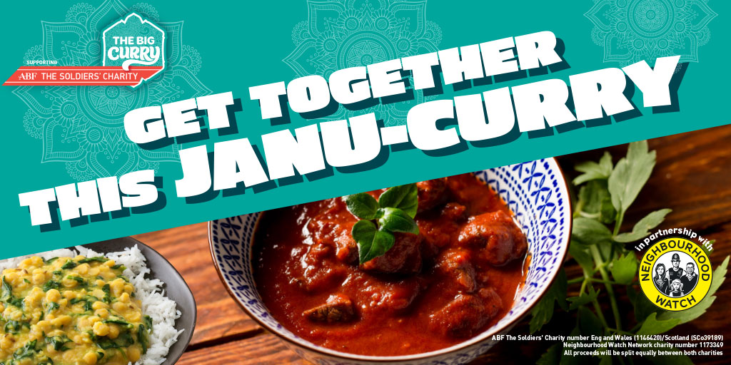 The Big Curry (@bigcurrytsc) on Twitter photo Today is the last day of Janu-curry but thereâs still time for you to host your very own Big Curry! Gather your friends, family members and neighbours for a dinner with a difference.
Sign up here: abftsc.uk/fpXe50y2PJe
#BigCurry | #ForSoldiersForLife |<a href="/N_Watch/">Neighbourhood Watch</a> Today is the last day of Janu-curry but thereâs still time for you to host your very own Big Curry! Gather your friends, family members and neighbours for a dinner with a difference.
Sign up here: abftsc.uk/fpXe50y2PJe
#BigCurry | #ForSoldiersForLife |<a href="/N_Watch/">Neighbourhood Watch</a>