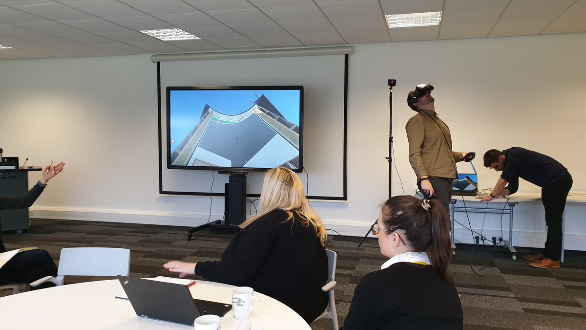 BruachArchitect's tweet photo. Great to test drive the #VR #immersivelearning @cwicconvert platform we are helping to develop this morning with @CScotIC and @digitalnauts - going to be an excellent tool for training construction! @CWICWales @CITB_UK #citbfunding https://t.co/NgtMF07fgq