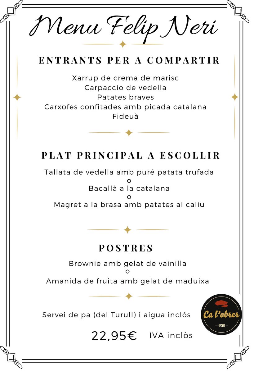 Hi ha plats que ens acosten al cap de setmana. Com una bona fideuà marinera! 🦐 La trobareu avui als menús que us oferim a Ca l’obrer. 😉

#restaurant #calobrer #terrassacentre