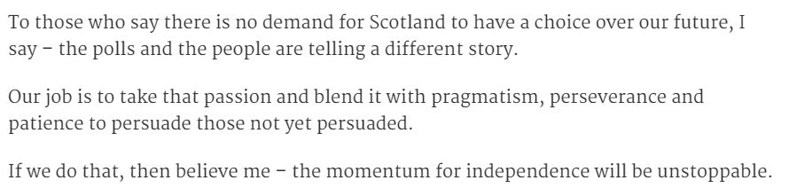 extracts from Nicola Sturgeon speech from 2018