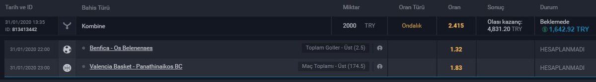 #Pregame

Kombine kazandigi takdirde <a href="/betgrayofficial/">BetGray</a> uyeligi bulunan 10 kisinin hesabina 100 lira Free-Bet yuklemesi yapilacaktir.

10 kisiye 100 liranin yuklenmesi icin sadece ID nolarinizi bu twitin altina mention olarak yazmaniz yeterli.

Bol sanslar