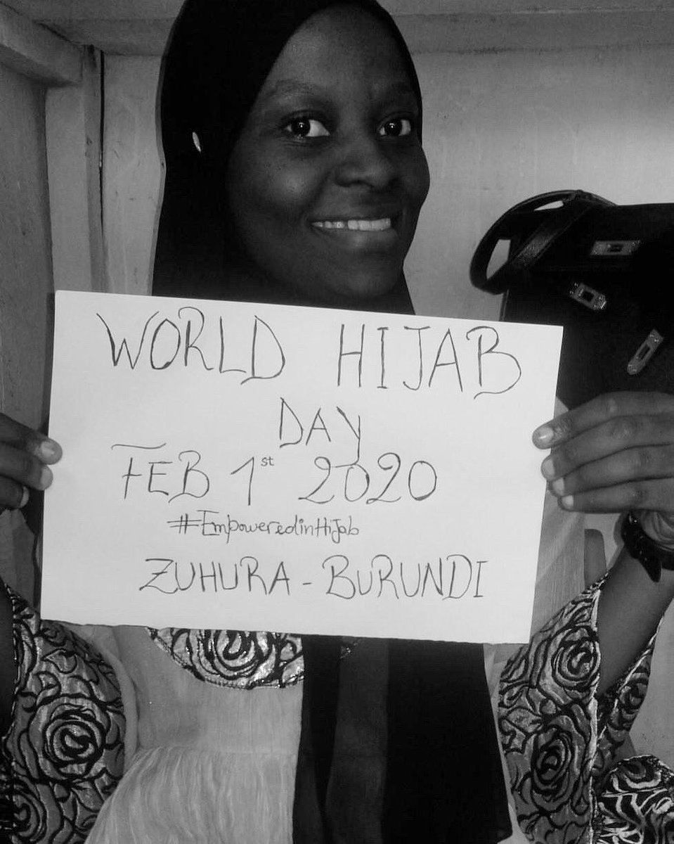 WorldHijabDay's tweet image. "I feel #empoweredinhijab because my hijab is my identity. It tells the world that I’m a Muslim woman. It makes me feel connected with this world because as a Muslim woman, I have a moral duty in society. " Zuhura , Burundi

#WorldHijabDay 
#Hijab
#WorldHijabDay2020