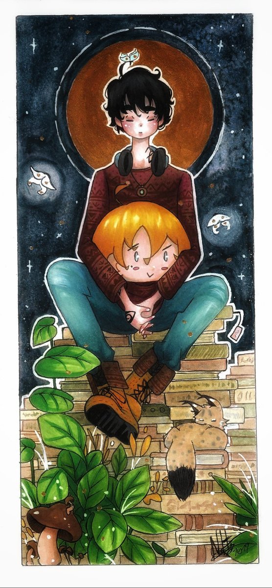 nadja_0000's tweet photo. Ty with a stuffed Kit and little baby Irene and MANY books. I had so much fun drawing this dark but calm picture xD Honestly I'm pretty happy with the final result xD
#cassandraclare #thedarkartifices #kitxty #kitty #twp #tokasketch #fanart #thewickedpowers #tyblackthorn #irene https://t.co/ZHL58cIXKU