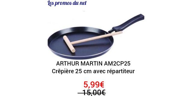 PromosLes's tweet image. 🔴 ARTHUR MARTIN AM2CP25 Crêpière 25 cm avec répartiteur
🔴Le site pour profiter de l'offre ⬇️ ⬇️ ⬇️
linktr.ee/les_promos_du_…
〰️ 〰️ 〰️ 〰️ 〰️ 〰️ 〰️ 〰️ 〰️ 
✔️Non oubliez pas de partager cette offre avec vos amis ☺️ 👥👥 .
