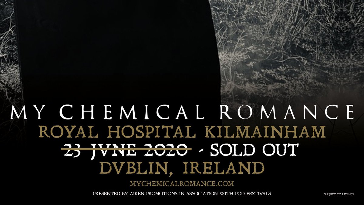 TicketmasterIre's tweet image. My Chemical Romance @MCRofficial at Royal Hospital Kilmainham, Dublin on 23 of June 2020 has Sold Out in minutes!